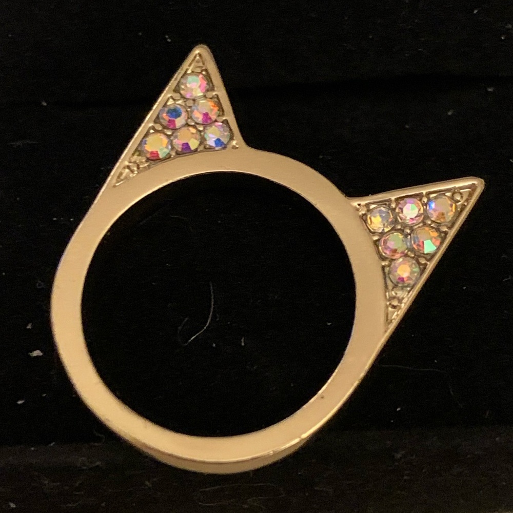 Cat ring - gold - size 6